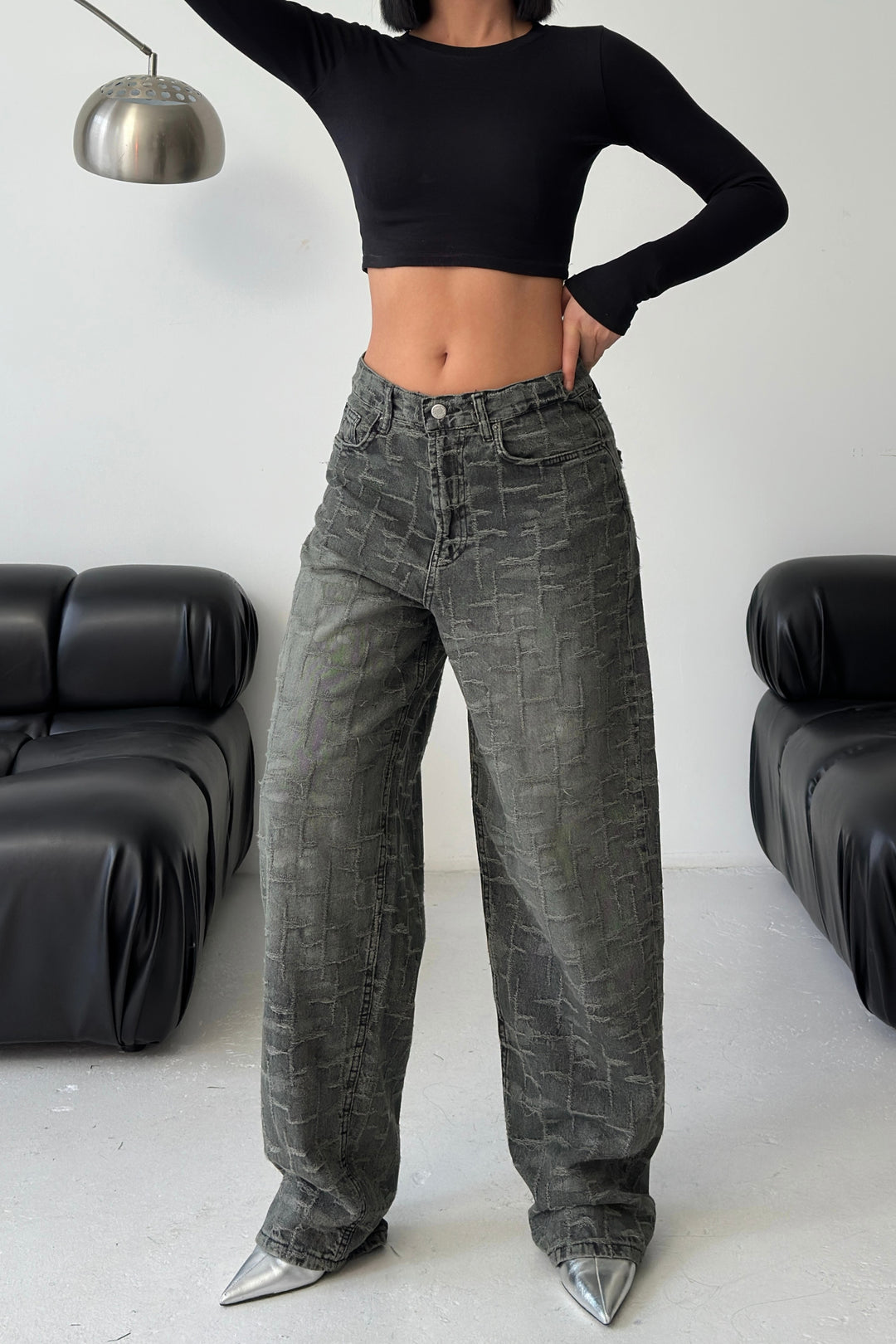 Routines Pattern Baggy Jeans - Vintage Black 4515 - ROUTINES