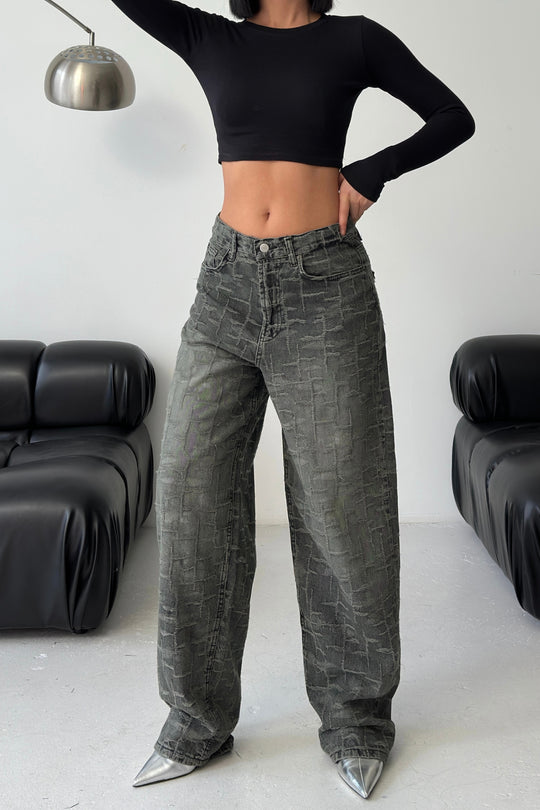 Routines Pattern Baggy Jeans - Vintage Black 4515 - ROUTINES
