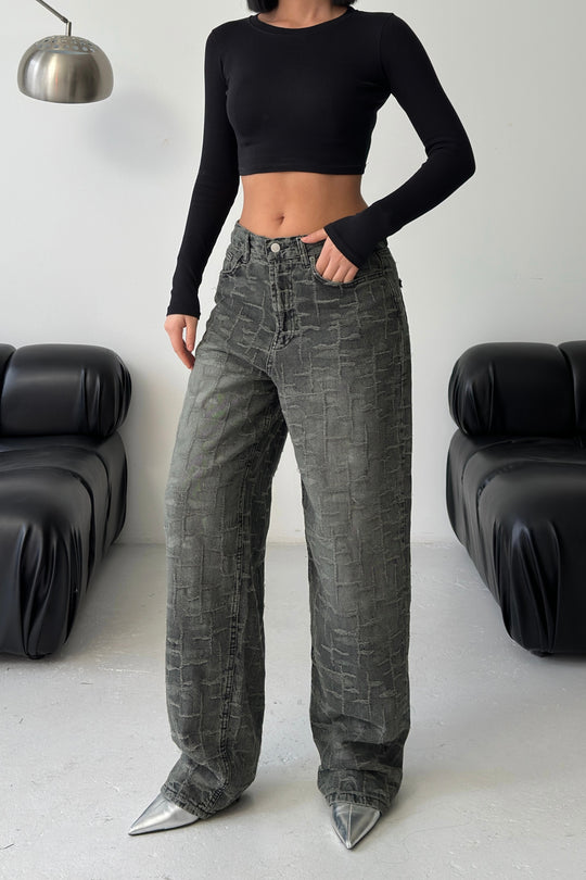 Routines Pattern Baggy Jeans - Vintage Black 4515 - ROUTINES