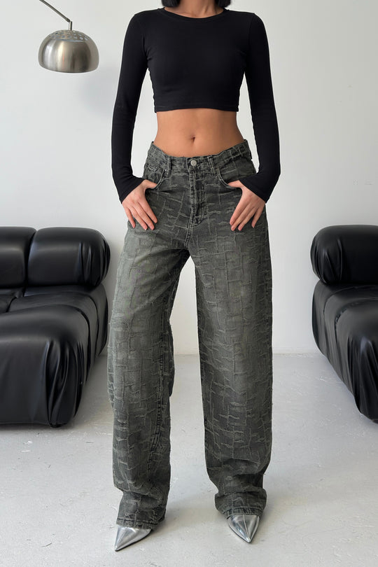 Routines Pattern Baggy Jeans - Vintage Black 4515 - ROUTINES