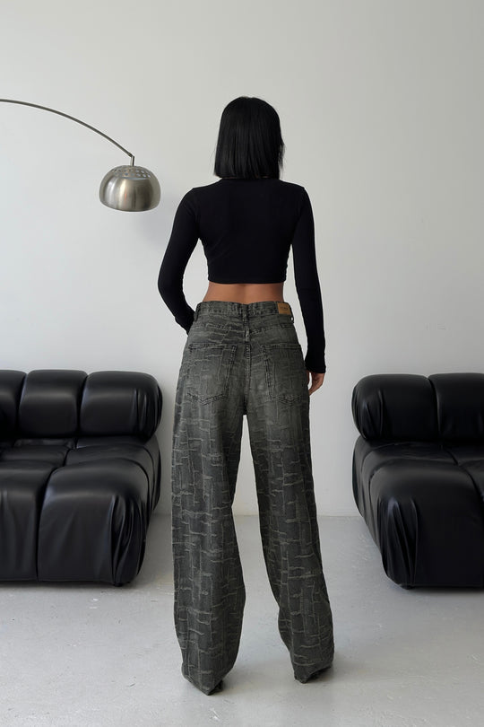 Routines Pattern Baggy Jeans - Vintage Black 4515 - ROUTINES