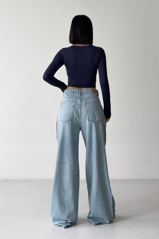 Routines Pocket Seam Detail Baggy Jeans 4835 Jeans Routines Fashion