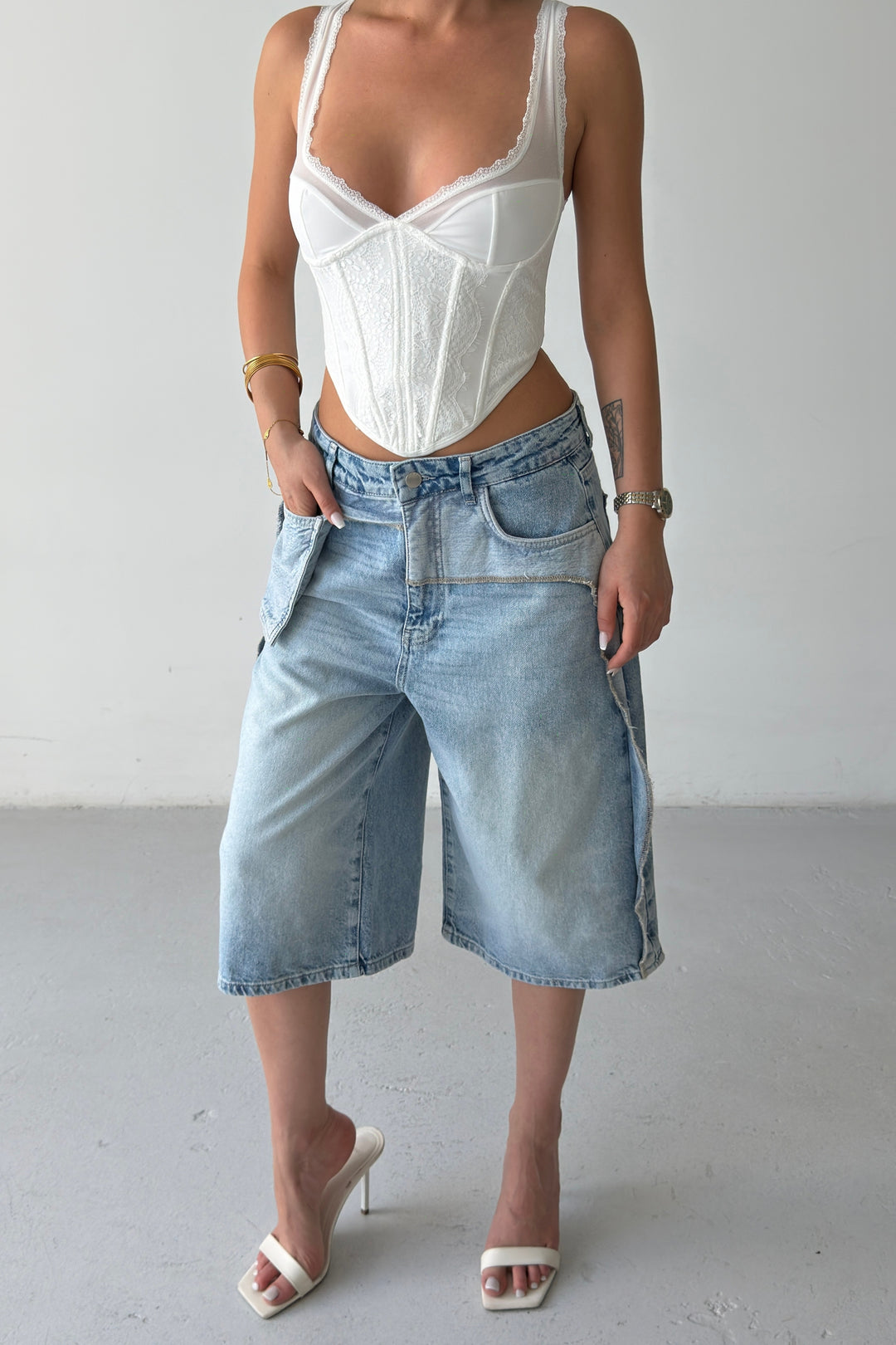 Routines Pocket Seam Detail Baggy Jorts 5123