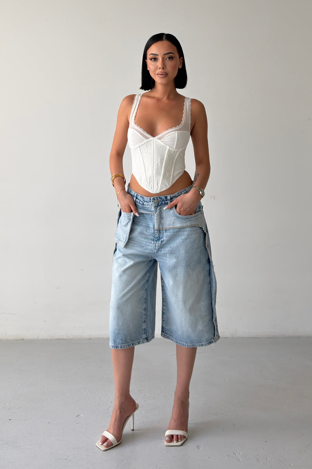 Routines Pocket Seam Detail Baggy Jorts 5123