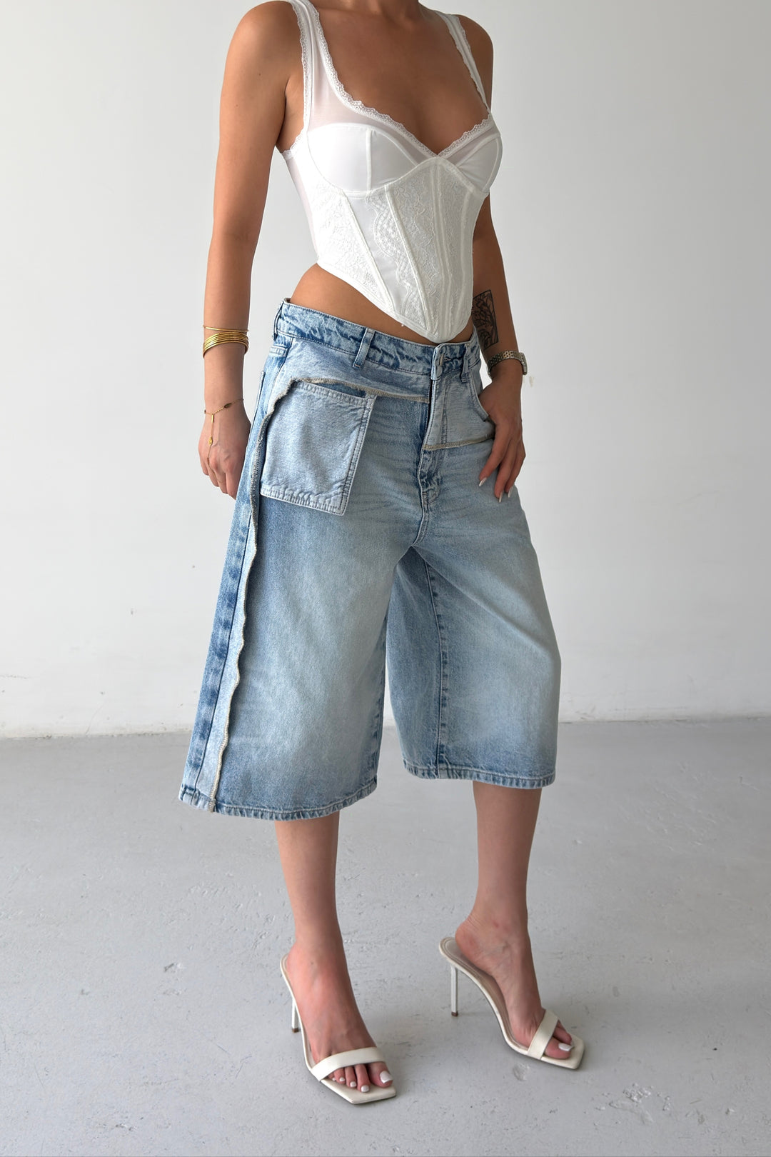 Routines Pocket Seam Detail Baggy Jorts 5123