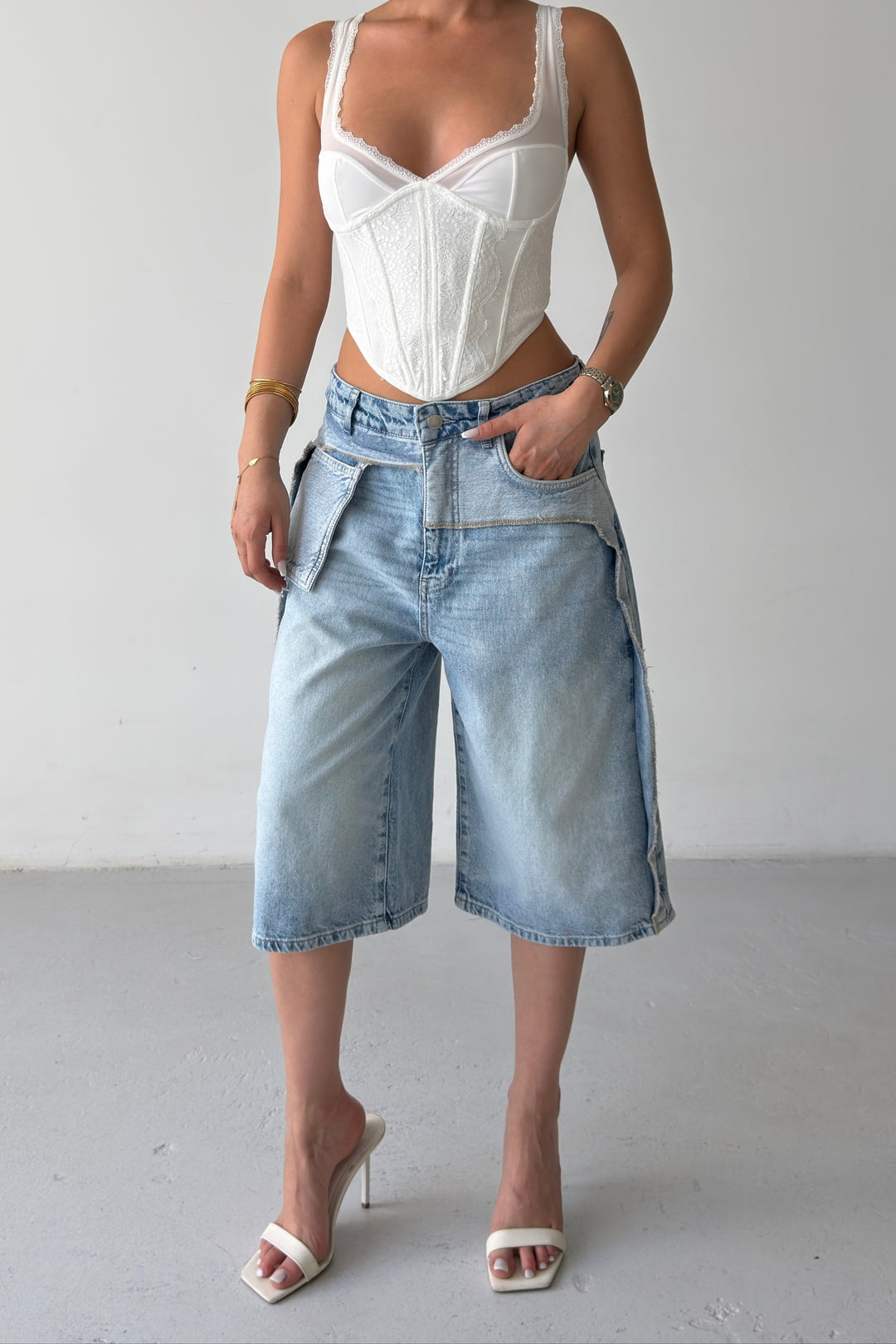 Routines Pocket Seam Detail Baggy Jorts 5123
