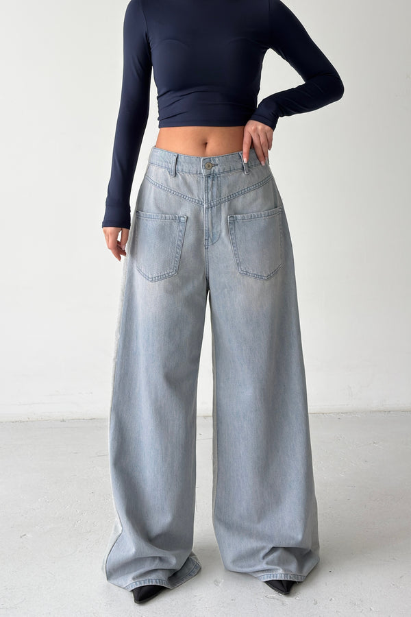 Routines Pockets Detail Two Tone Jeans 4777