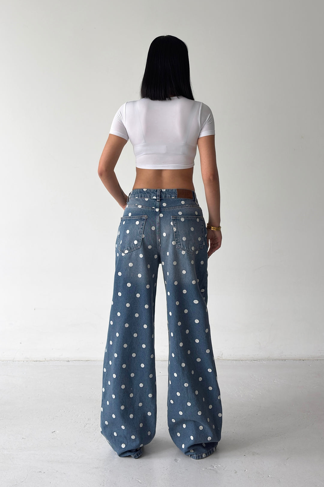 Routines Polka Dot Straight Jeans - Blue 23081 - ROUTINES
