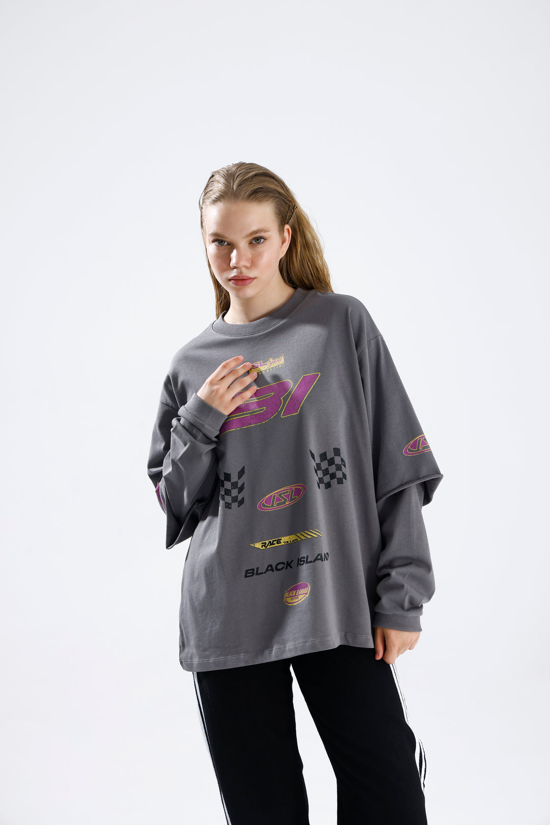 Routines Racer Longsleeves Shirt - Grey 1917 - ROUTINES