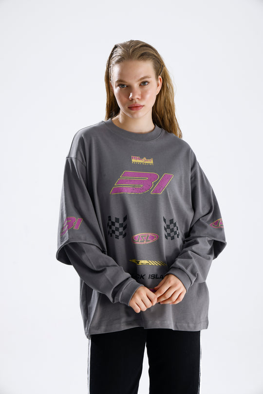 Routines Racer Longsleeves Shirt - Grey 1917 - ROUTINES