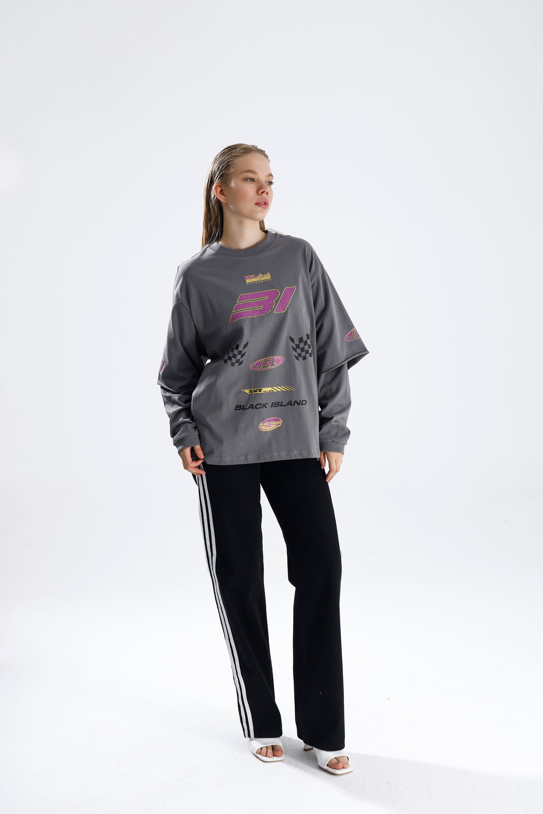 Routines Racer Longsleeves Shirt - Grey 1917 - ROUTINES
