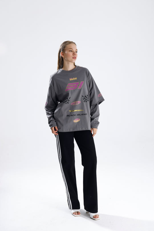 Routines Racer Longsleeves Shirt - Grey 1917 - ROUTINES