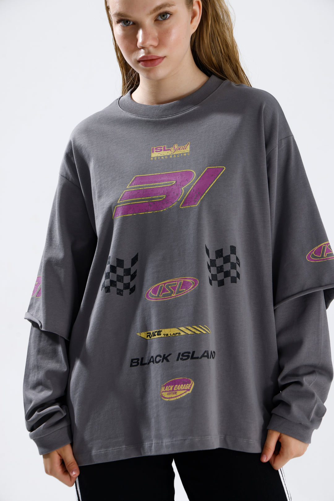 Routines Racer Longsleeves Shirt - Grey 1917 - ROUTINES