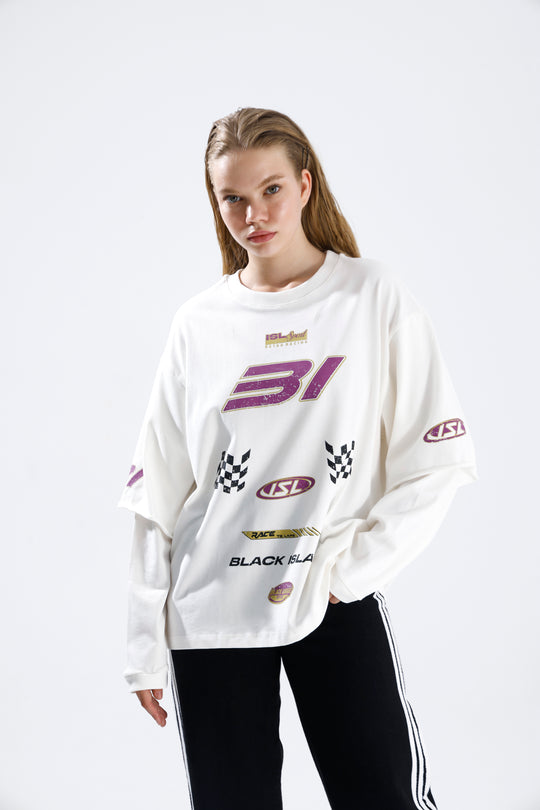 Routines Racer Longsleeves Shirt - White 1917 - ROUTINES