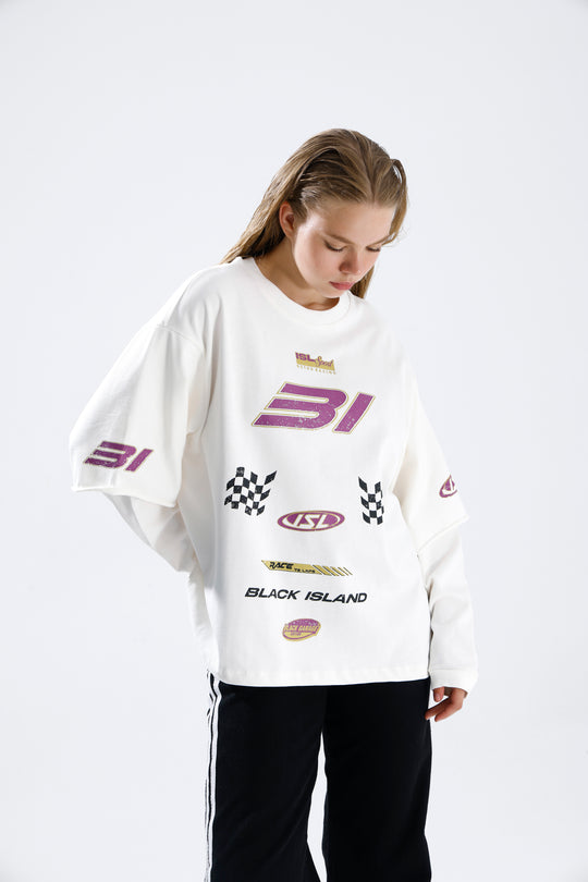 Routines Racer Longsleeves Shirt - White 1917 - ROUTINES