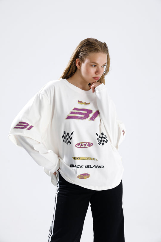 Routines Racer Longsleeves Shirt - White 1917 - ROUTINES