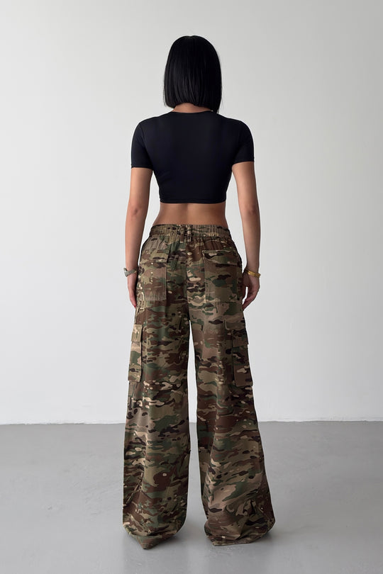 Routines Rhinestone Camouflage Cargo Pants 1429