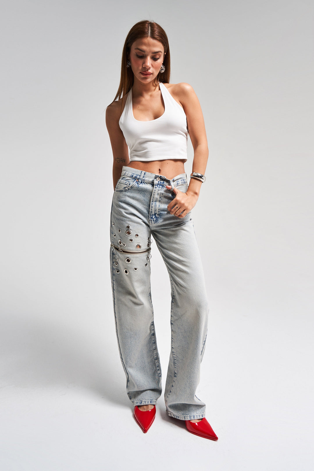 Routines Ring Detail Straight Jeans 4020 - ROUTINES
