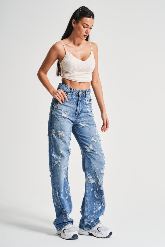 Routines Ripped All Over Straight Jeans 4057 - ROUTINES