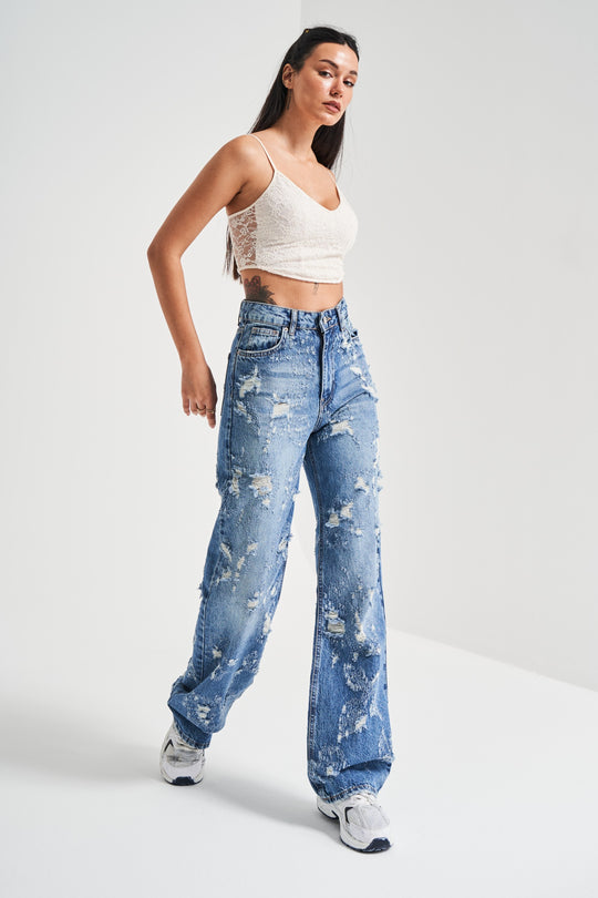 Routines Ripped All Over Straight Jeans 4057 - ROUTINES