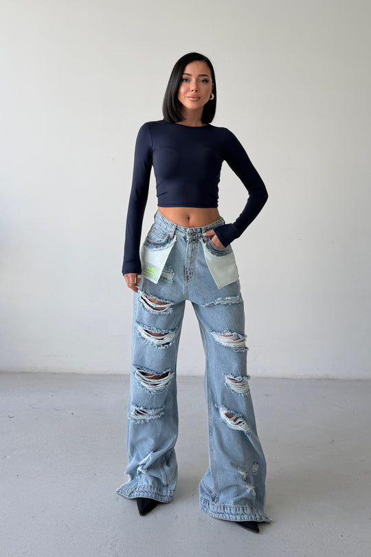 Routines Ripped All over Detailed Jeans 160689 Jeans Routines Fashion