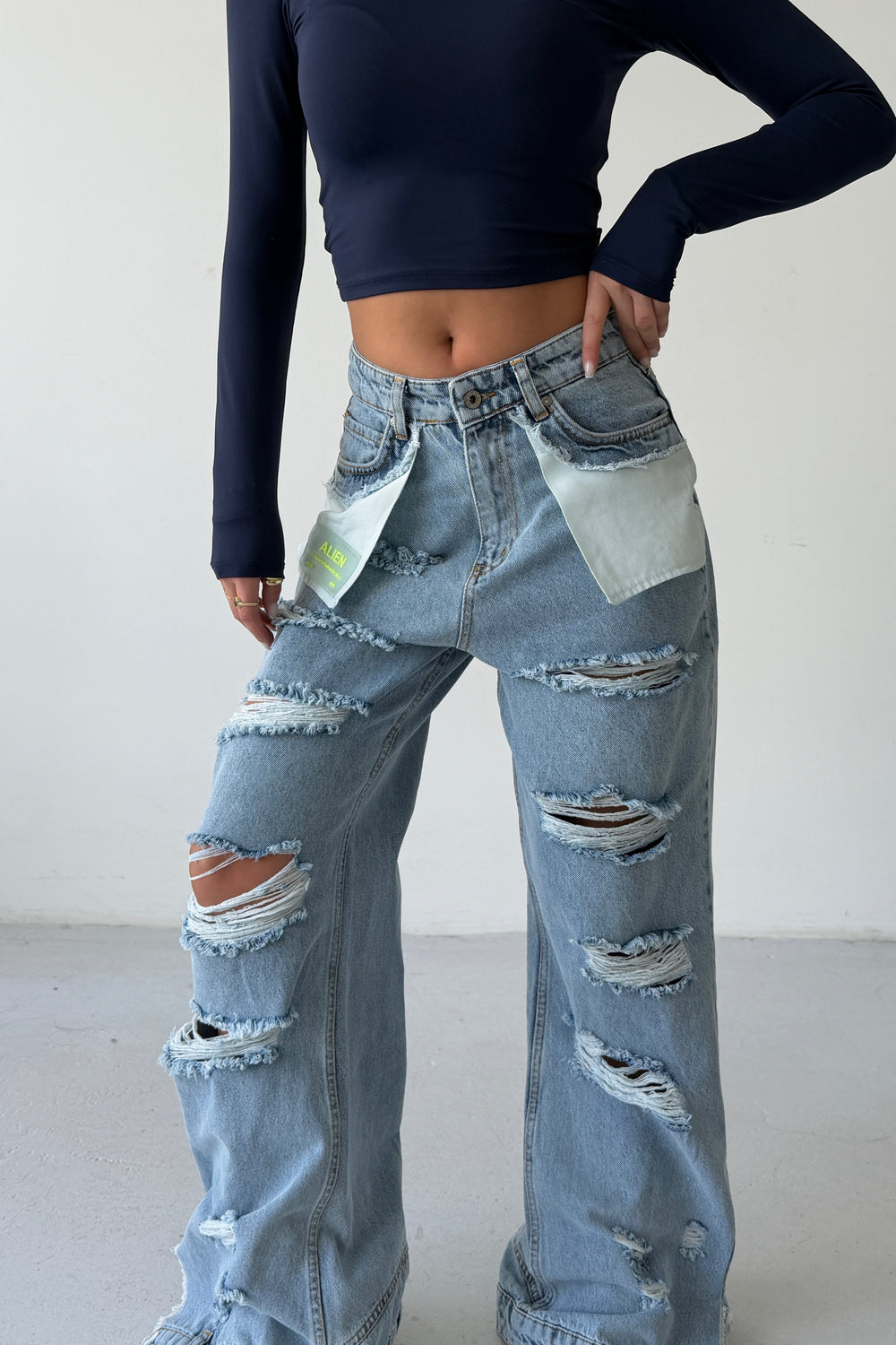 Routines Ripped All over Detailed Jeans 160689 Jeans Routines Fashion