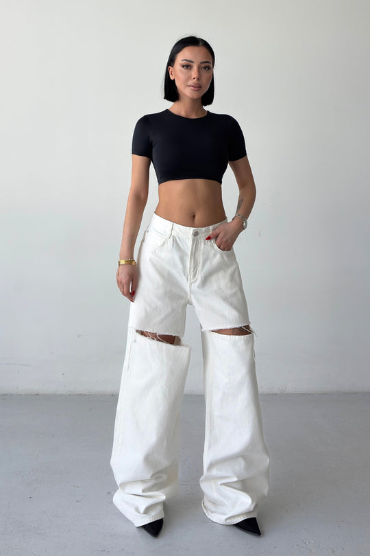 Routines Ripped Detail Jeans - White 2652 - ROUTINES