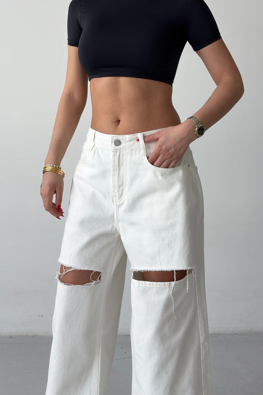 Routines Ripped Detail Jeans - White 2652 - ROUTINES