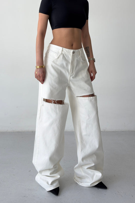 Routines Ripped Detail Jeans - White 2652 - ROUTINES