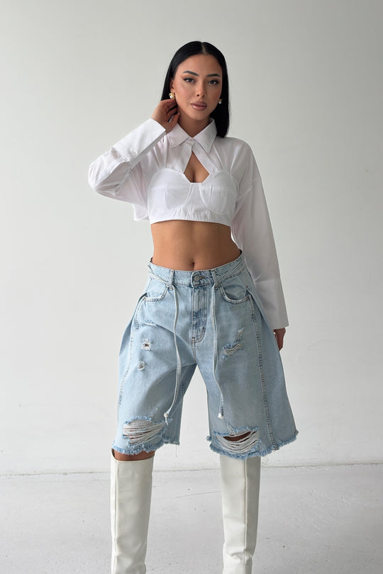Routines Ripped Overlay Waist Jorts 1207-15 - ROUTINES