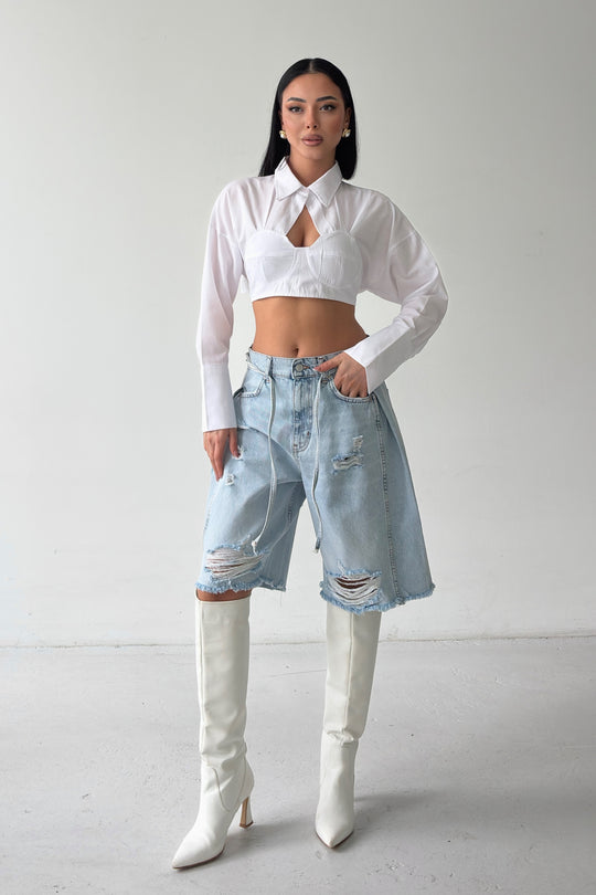 Routines Ripped Overlay Waist Jorts 1207-15 - ROUTINES