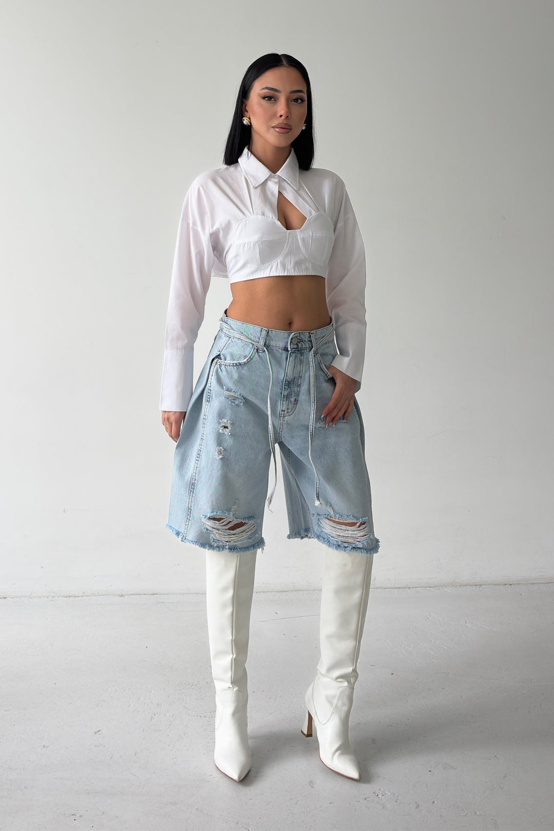 Routines Ripped Overlay Waist Jorts 1207-15 - ROUTINES