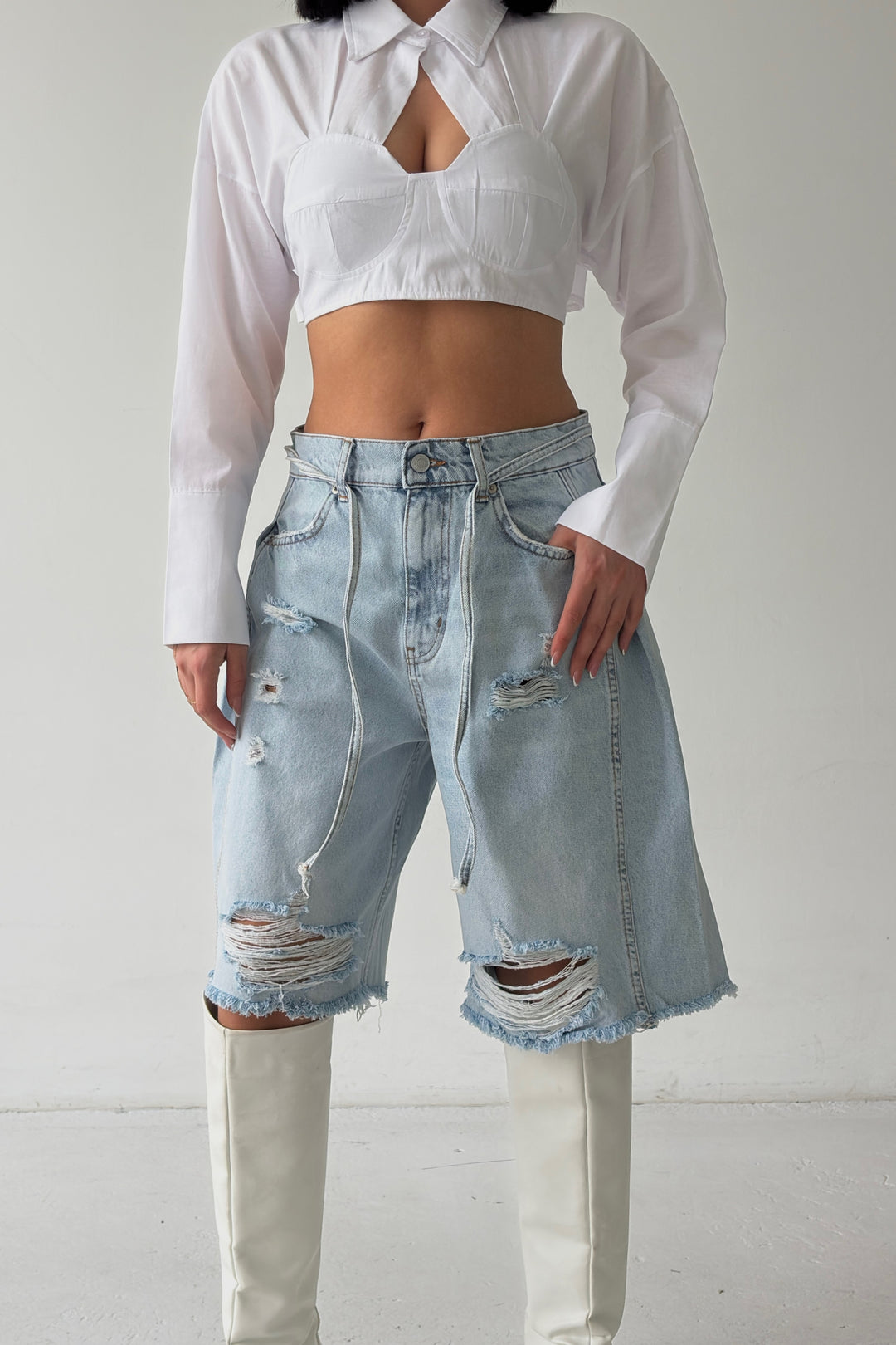 Routines Ripped Overlay Waist Jorts 1207-15 - ROUTINES