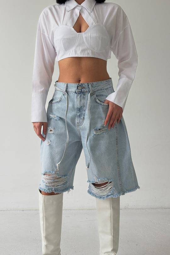 Routines Ripped Overlay Waist Jorts 1207-15 - ROUTINES