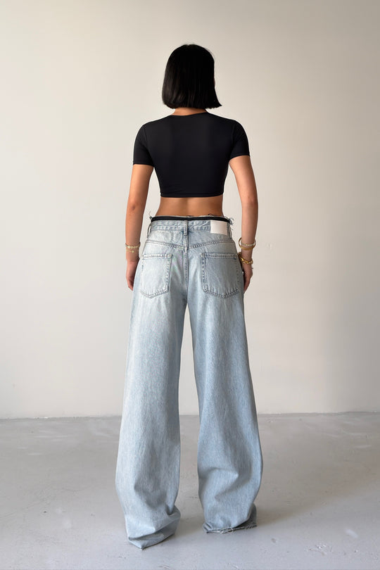 Routines Ripped Two-tone Waist Detail Jeans 2643-1