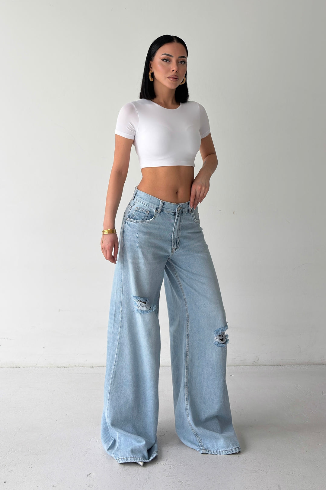 Routines Ripped Wide Leg Jeans 5037 - ROUTINES