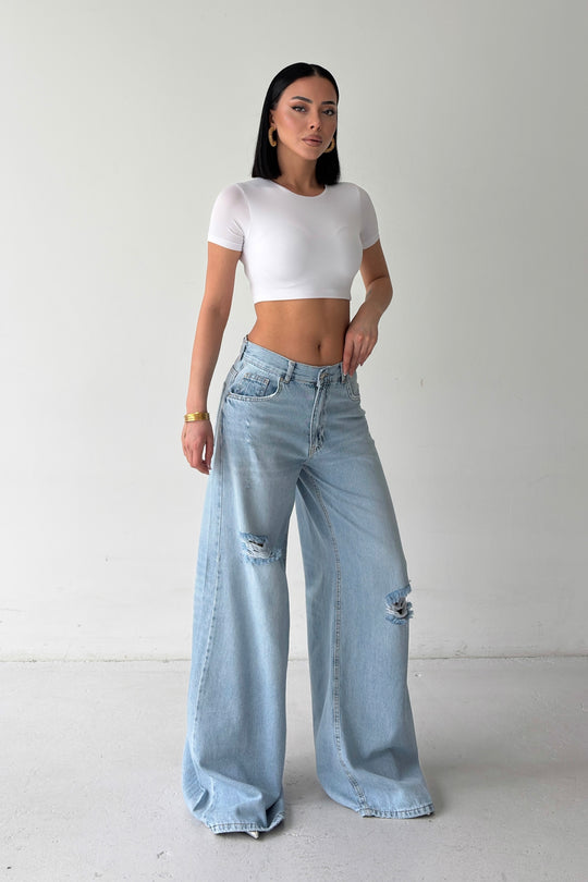 Routines Ripped Wide Leg Jeans 5037 - ROUTINES