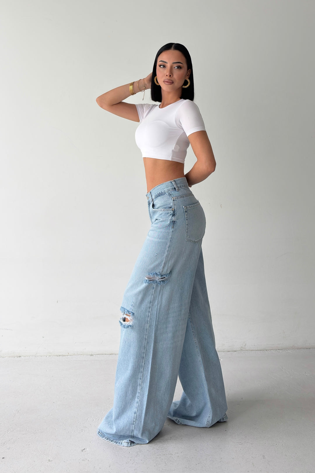 Routines Ripped Wide Leg Jeans 5037 - ROUTINES