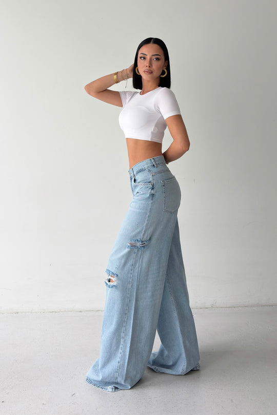 Routines Ripped Wide Leg Jeans 5037 - ROUTINES