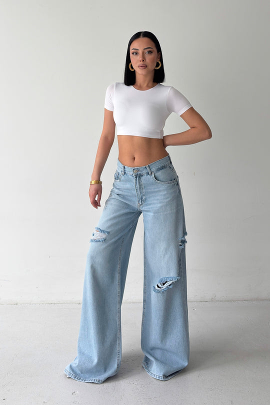 Routines Ripped Wide Leg Jeans 5037 - ROUTINES