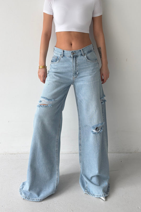 Routines Ripped Wide Leg Jeans 5037 - ROUTINES