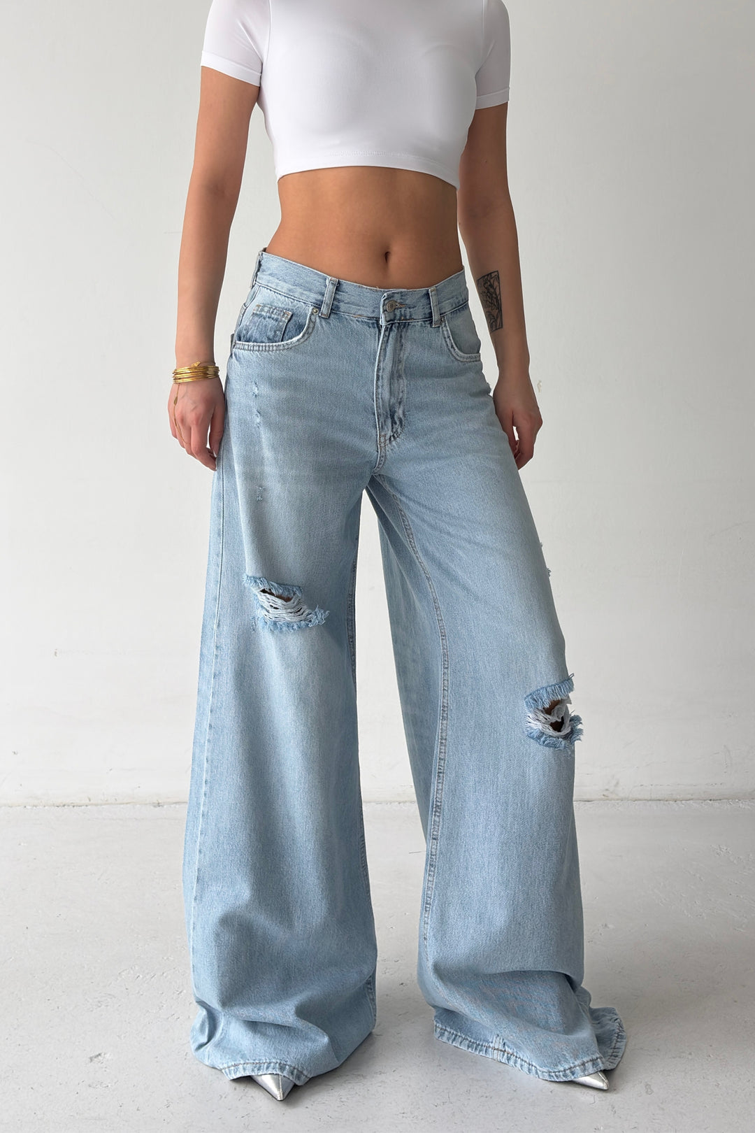 Routines Ripped Wide Leg Jeans 5037 - ROUTINES