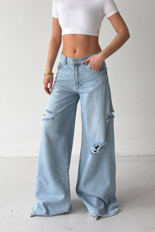 Routines Ripped Wide Leg Jeans 5037 - ROUTINES