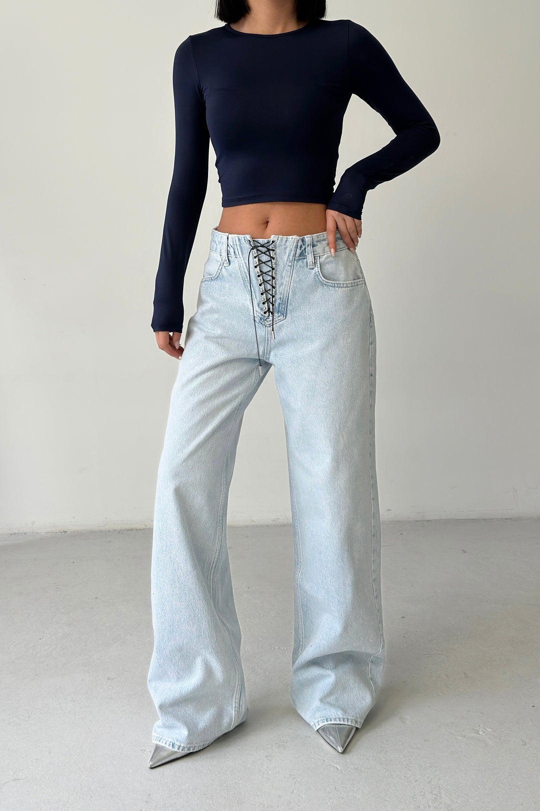 Routines Rope Detail Straight Jeans 1600 Jeans Routines Fashion