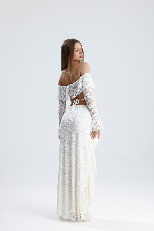 Routines Ruffle Lace Two Piece Skirt Set 3074 - ROUTINES