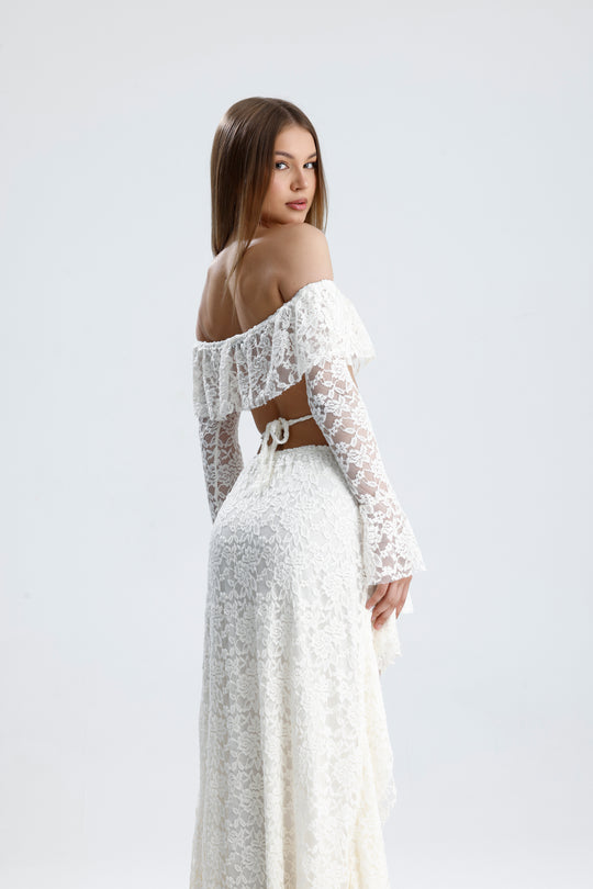 Routines Ruffle Lace Two Piece Skirt Set 3074 - ROUTINES