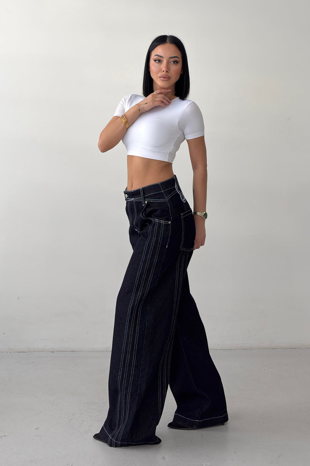 Routines Savage Striped Baggy Jeans 4905 - ROUTINES