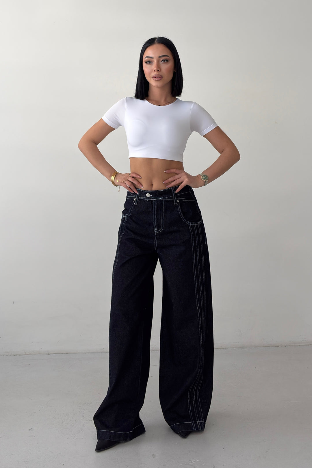 Routines Savage Striped Baggy Jeans 4905 - ROUTINES