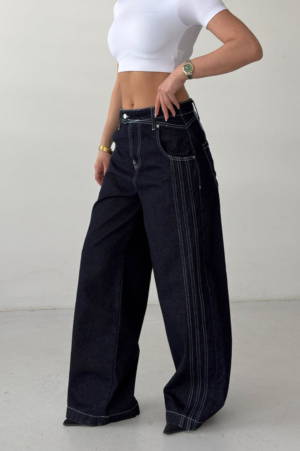 Routines Savage Striped Baggy Jeans 4905 - ROUTINES