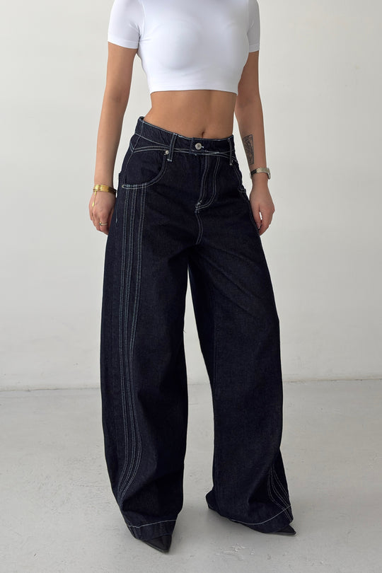 Routines Savage Striped Baggy Jeans 4905 - ROUTINES